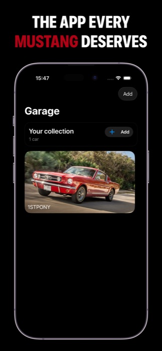 My Mustang garage screen showing a tracked vehicle