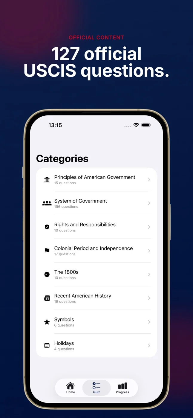Civio: Become American, 127 de întrebări oficiale USCIS, pe iPhone